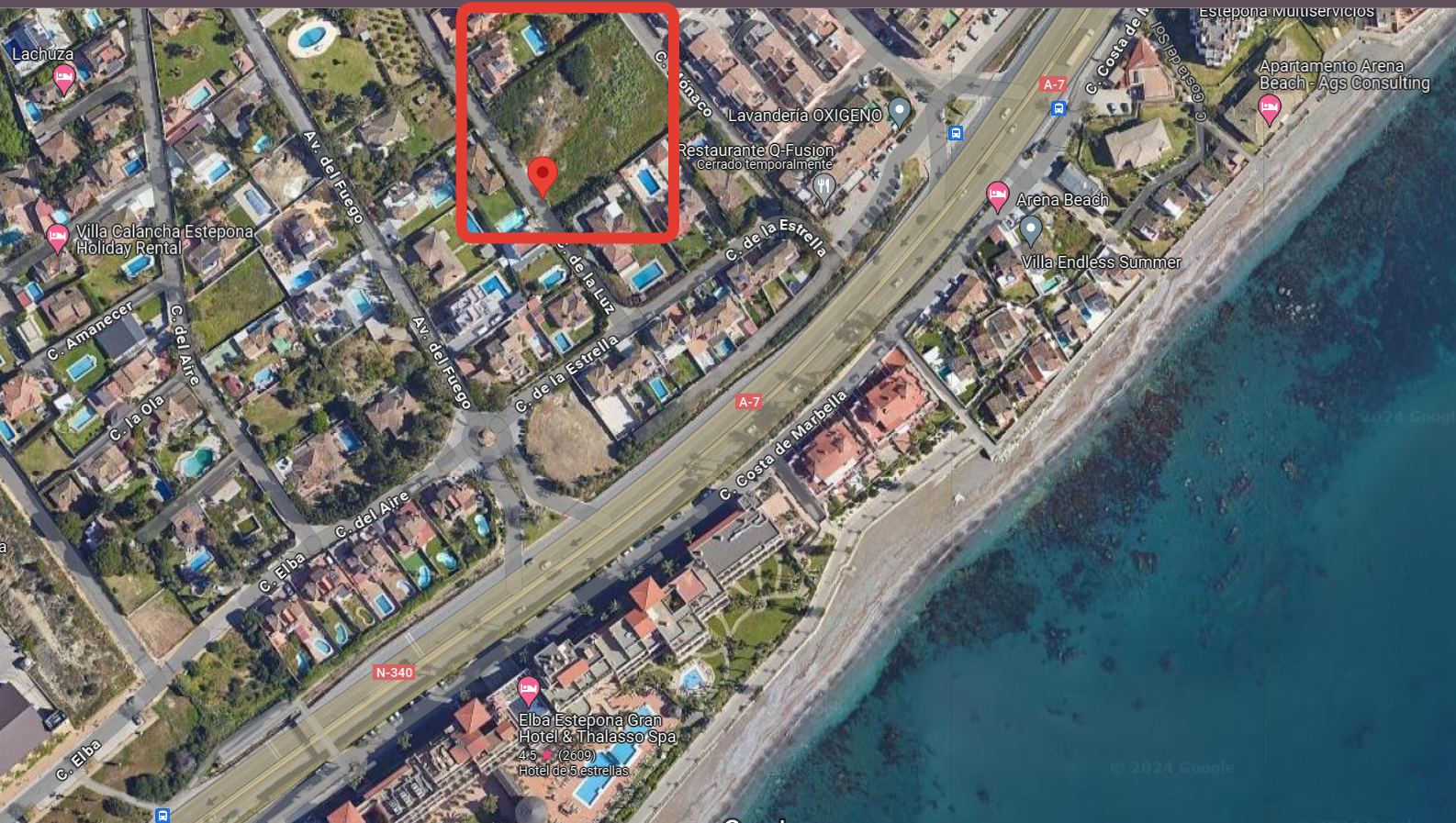 UNIQUE Plot for apartment hotel or 3 villas just in 500 meters from the sea.