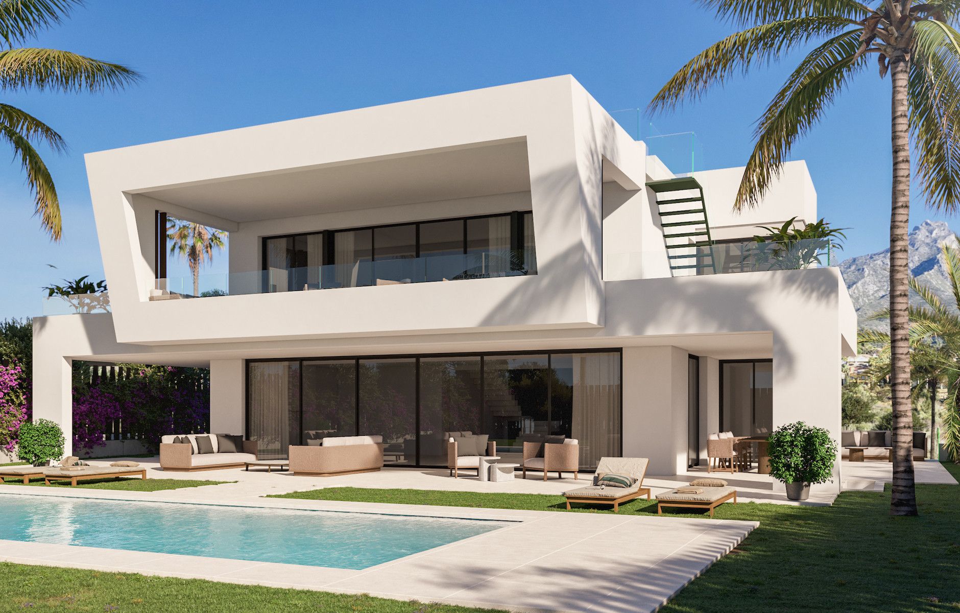 STUNNING BRAND NEW CONTEMPORARY LUXURY 5-BEDROOM VILLA ON GOLDEN MILE, MARBELLA